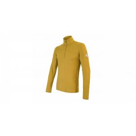 SENSOR MERINO EXTREME pánské triko dl.rukáv zip mustard