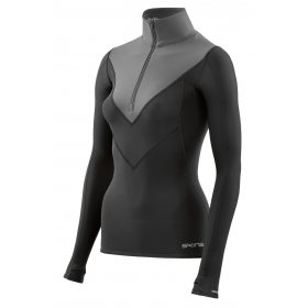 Skins DNAmic Thermal Women's Compression L/S Mock Neck with zip black/charcoal