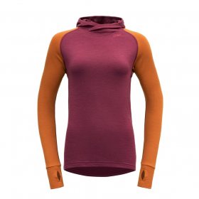 Devold Expedition Merino 235 Hoodie Wmn beetroot/flame