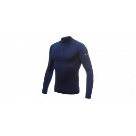 SENSOR MERINO ACTIVE pánské triko dl.rukáv stoják zip deep blue