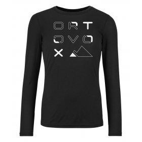 Ortovox 185 Merino Brand Outline Long Sleeve W black raven