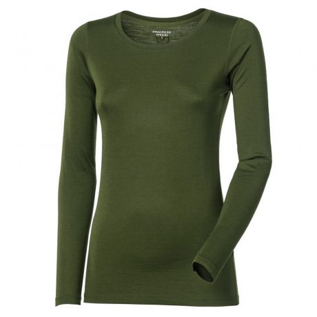 Progress ORIGINAL dámské triko LS MERINO khaki melír